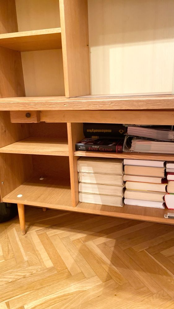 Szafa szafka bibliotekarka z drewna w stylu vintage PRL