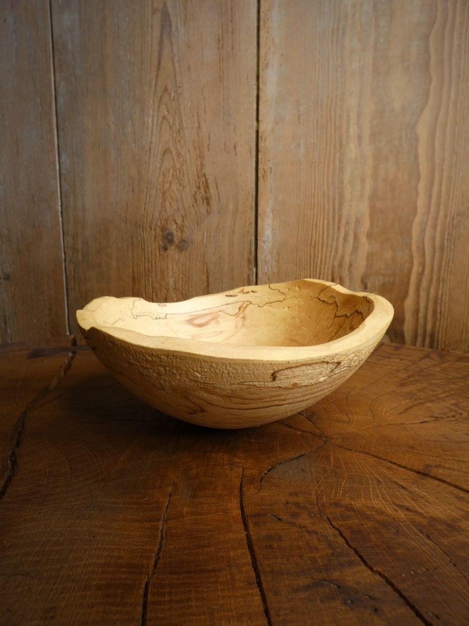 Miska misa drewniana buk handmade wooden bowl boho rękodzieło etno