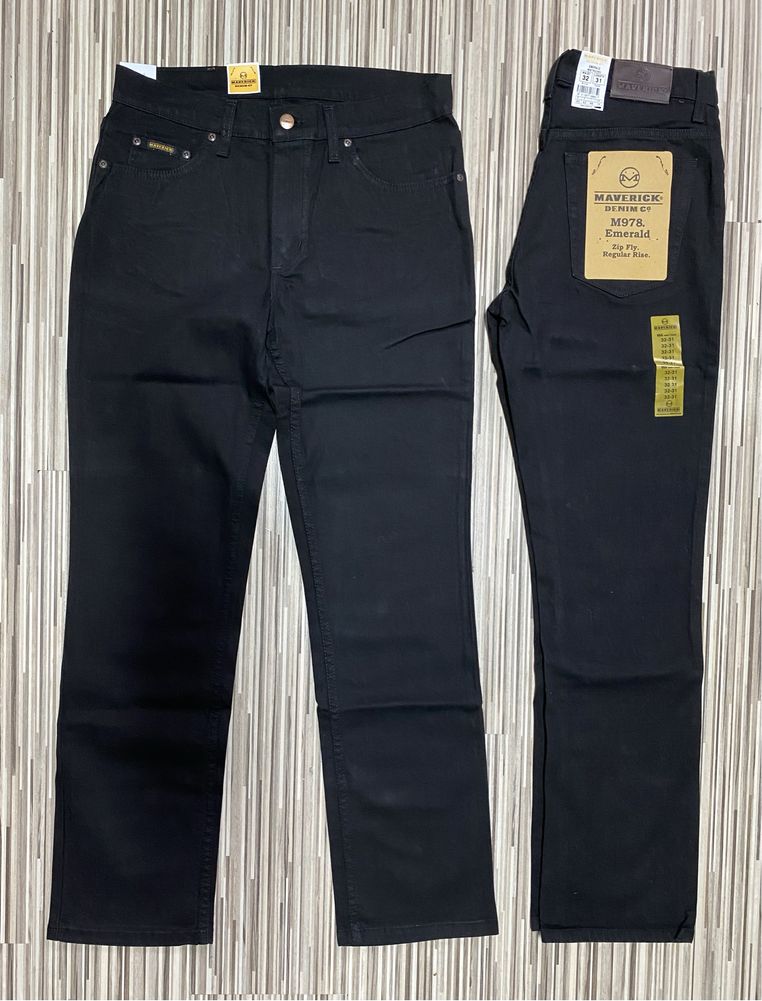 Spodnie męskie jeans 32/31 pas 82 cm Lee Maverick nowe czarne