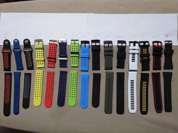 Várias braceletes silicone 20, 22, 24, 26, e 30