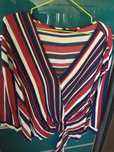 Blusa nova Zara tam M em azul vermlho branco