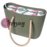 organizer OBAG STANDARD flamingi palmy róż khaki 2 kieszenie OMAY