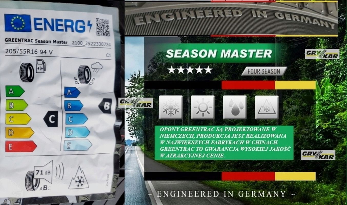 Opony 205/55r16 Greentrac Season Master 2025r C/B/71dB 3 lata gwar.