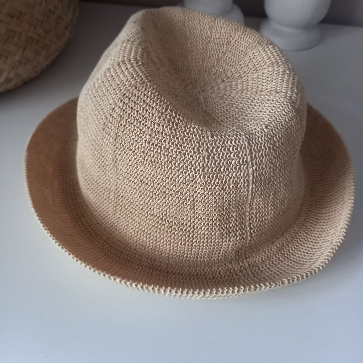 Kapelusz letni beżowy słomkowy unisex