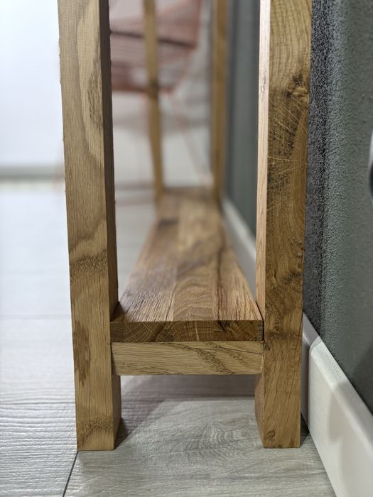 Konsola 100 % lity dąb (70x26x90 cm) Vintage komoda - DOSTĘPNA OD RĘKI