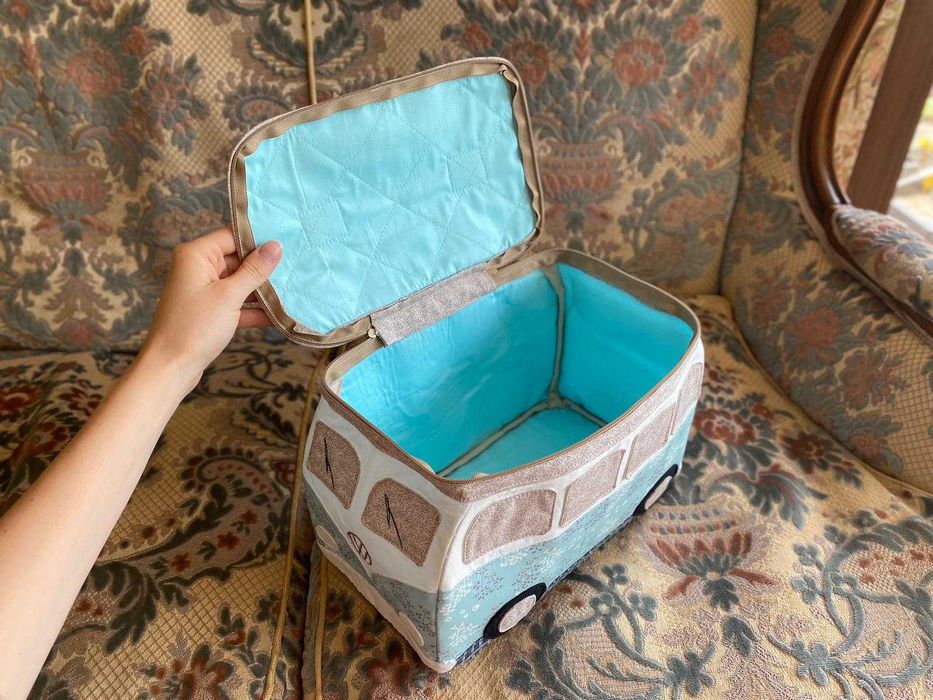 Autobus walizka kuferek pojemnik na dziecięce skarby handmade unikat