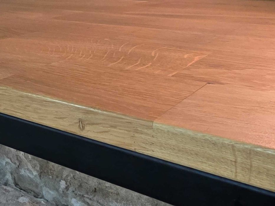 Biurko LOFT 130x60 naturalny dąb, metalowy stelaż | Transport GRATIS