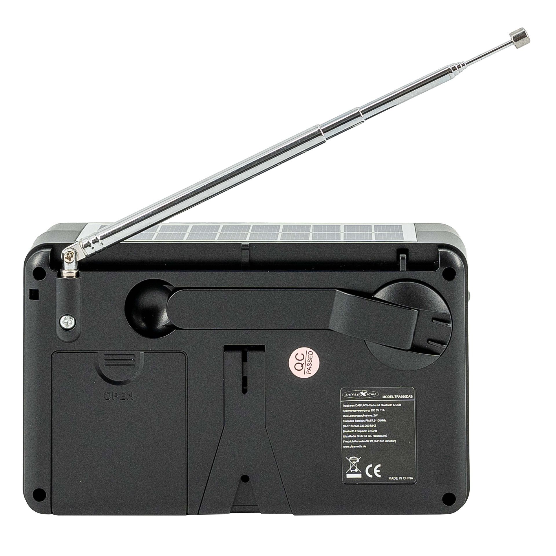 Radio DAB/FM Reflexion TRA560DAB Korbowe z latarką Bluetooth Solar USB