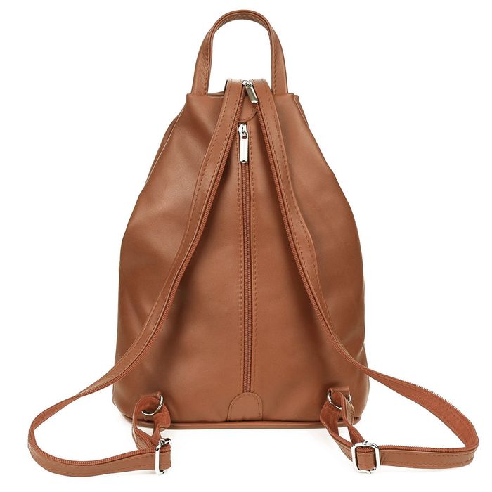 VERA PELLE plecak skórzany licowy elegancki trójkątny V520 biały