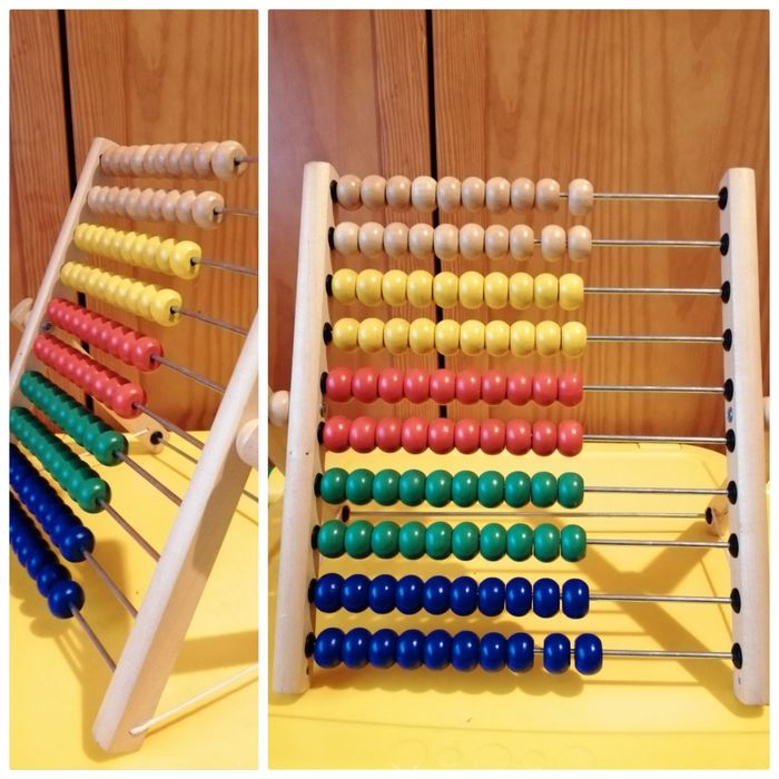 Ábaco de madeira.