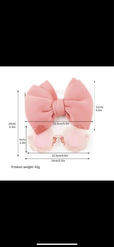Zestaw opaska na glowe  + okulary dla niemowlaka