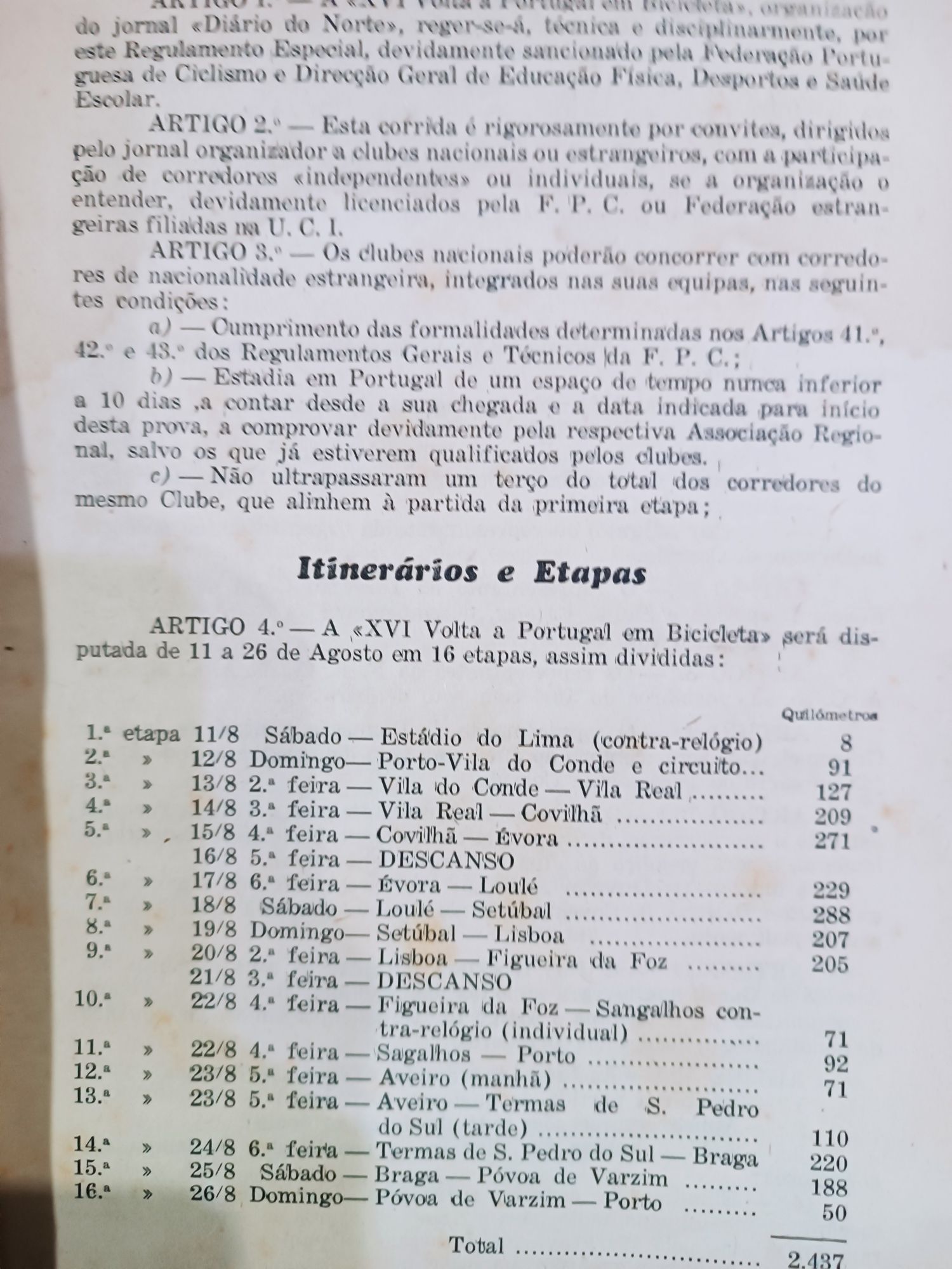 Livro XVI Volta a PT em bicicleta 1951