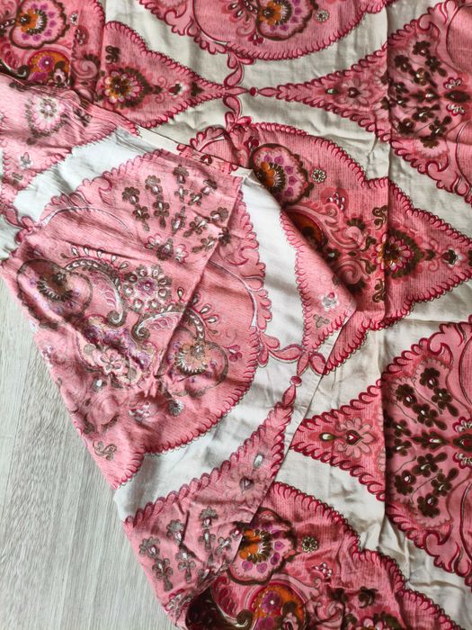 Obrus wzorzysty Satyna 100%bawełna PRL 154x126cm