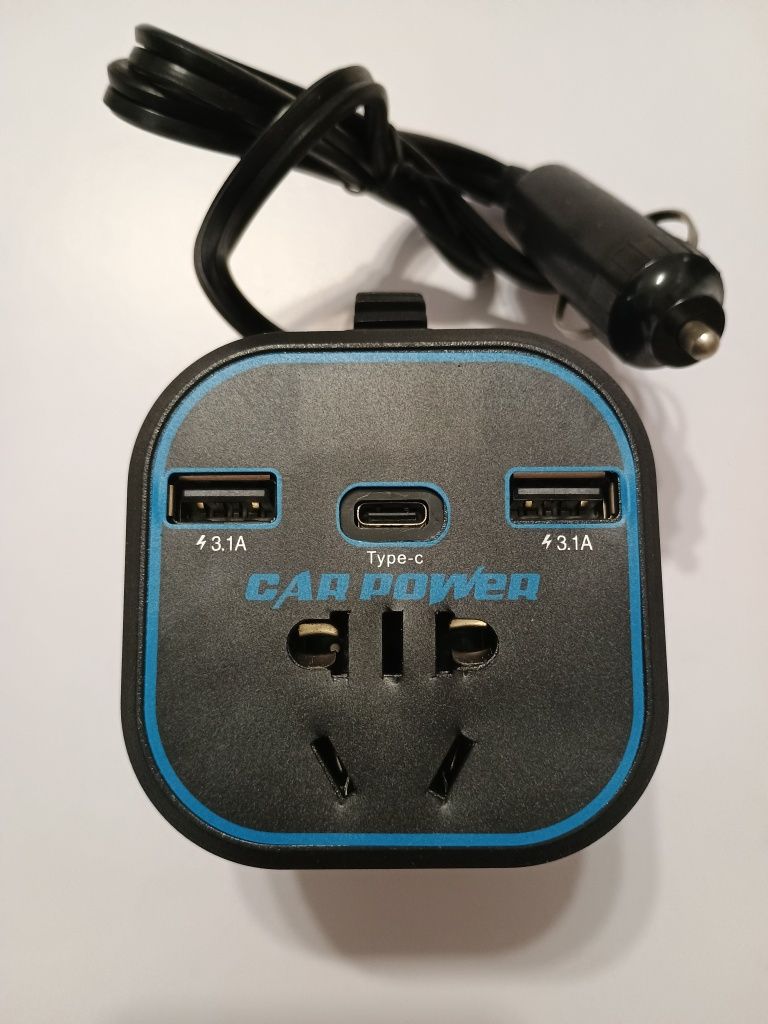 Przetwornica samochodowa falownik 12V / 24V 110V - 220V 200W ładowarka