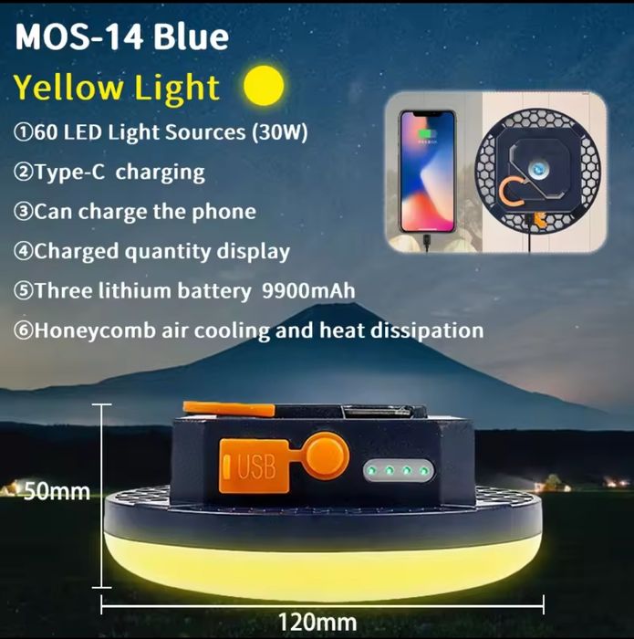 Світлодіодний світильник/ліхтар/лампа MOS - 14