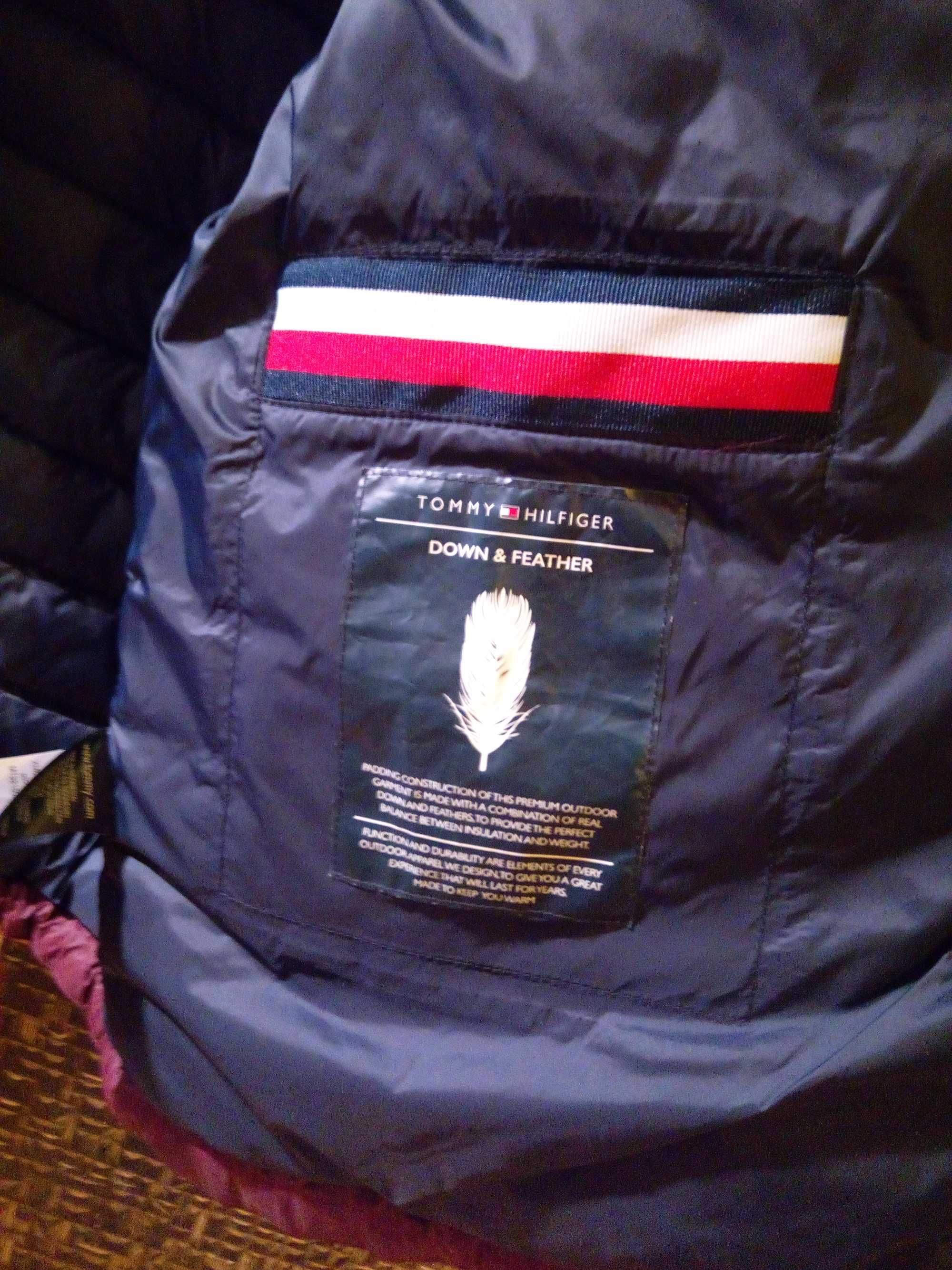 Oryginalna kurtka tommy Hilfiger lekka puchowa przejściówka wiatrówka
