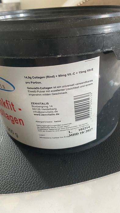 Kolagen wołowy -niemiecki Zenvitalis  900 g naturalny