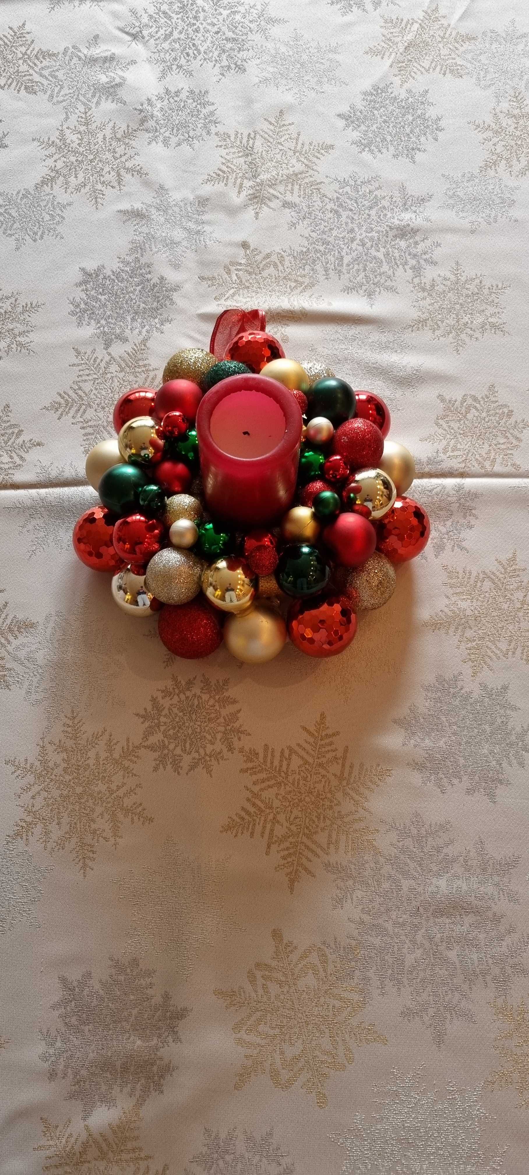 Wieniec wianek świąteczny Boże Narodzenie ręcznie wykonany handmade
