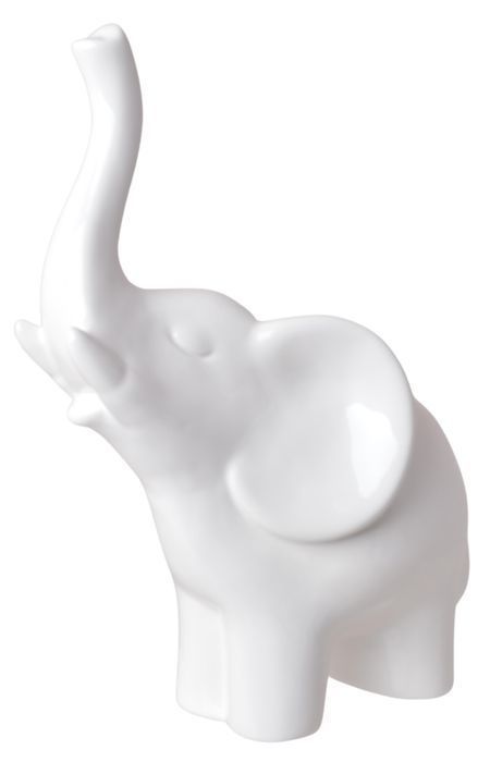 Figurka Ceramiczna Słoń Biały Duży