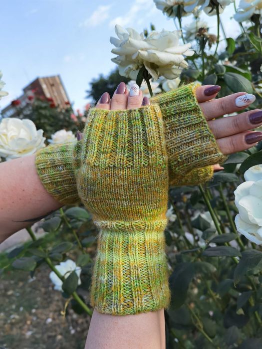 Мітенки теплі в'язані спицями