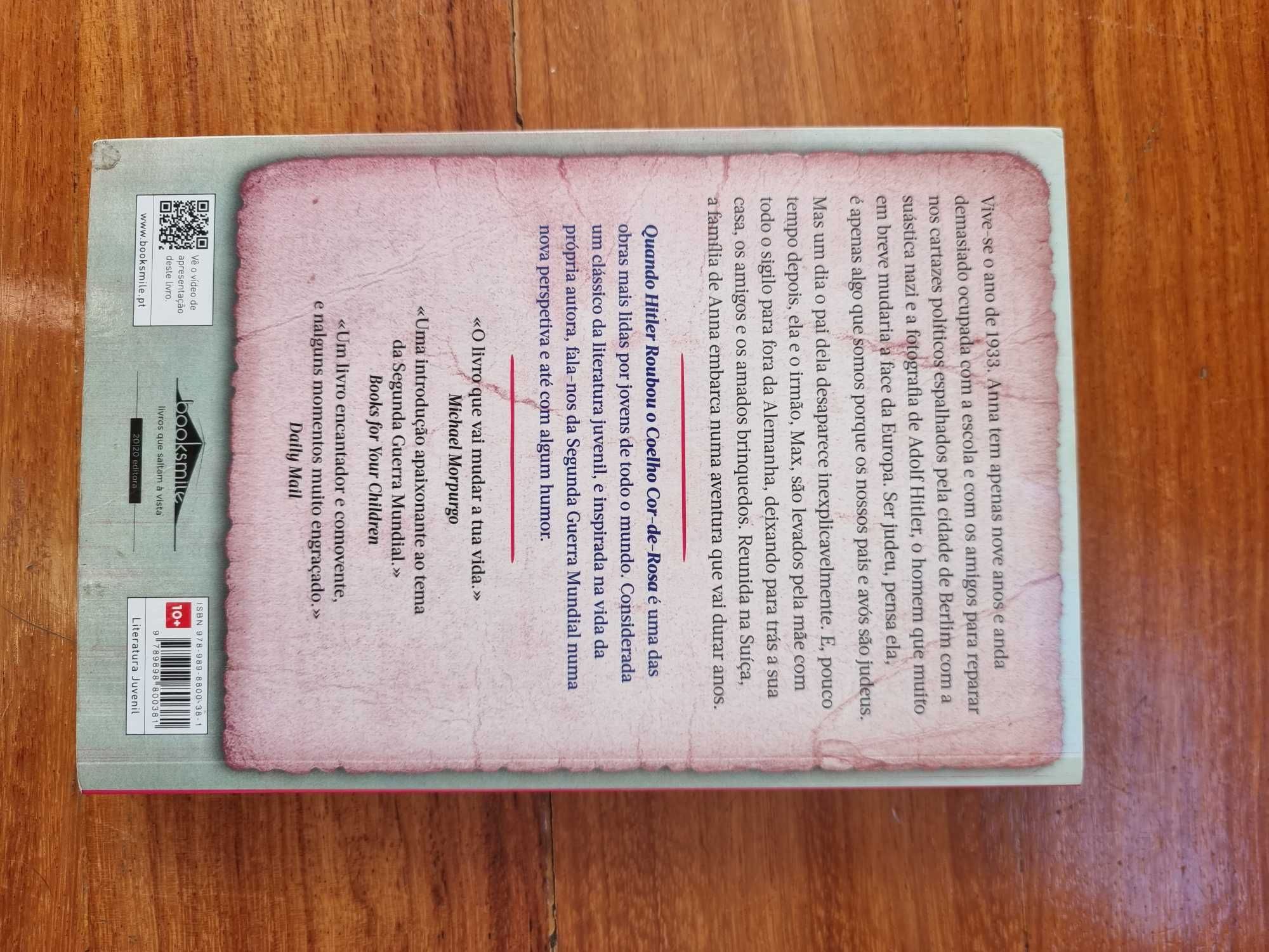 Livro "Quando Hitler Roubou o Coelho Cor-de-Rosa"