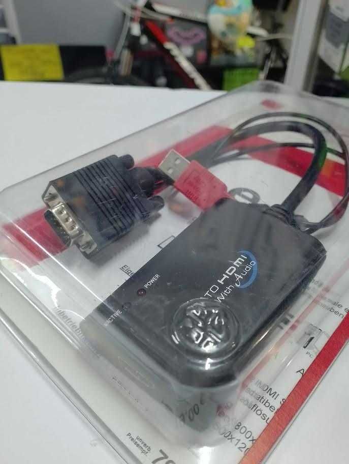 Przejściówka adapter HDMI - HDK 110 - VGA + audio (jack, USB)