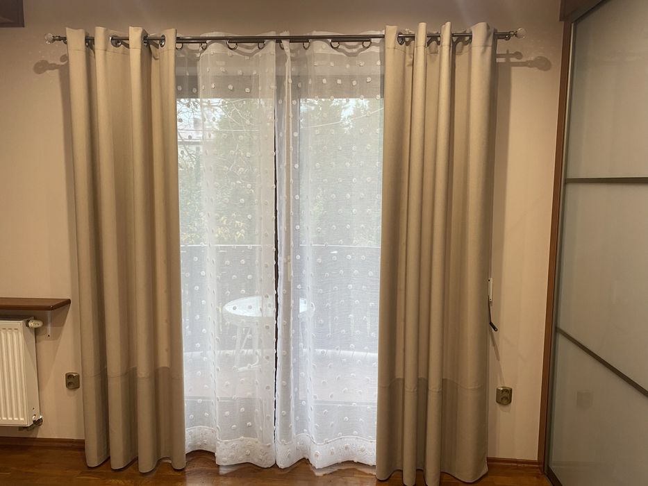 Karnisz dwuszynowy  2.40 + firany i zaslony