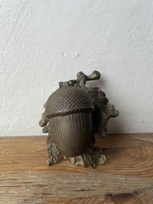 Stara mosiężna szkatułka popielniczka mosiądz vintage PRL