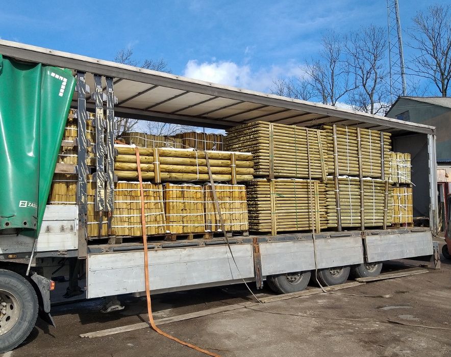 Palisada drewniana wałki paliki do rabatek sosnowe 7x50cm wysyłka!