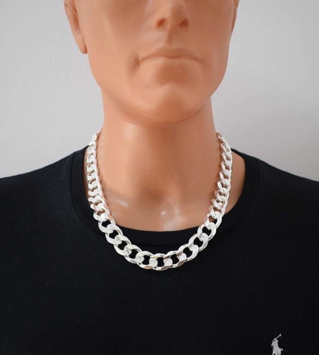 Łańcuch Gruby Pancerka szer. 15,50 mm. srebro pr. 925 / Nowy z Metką