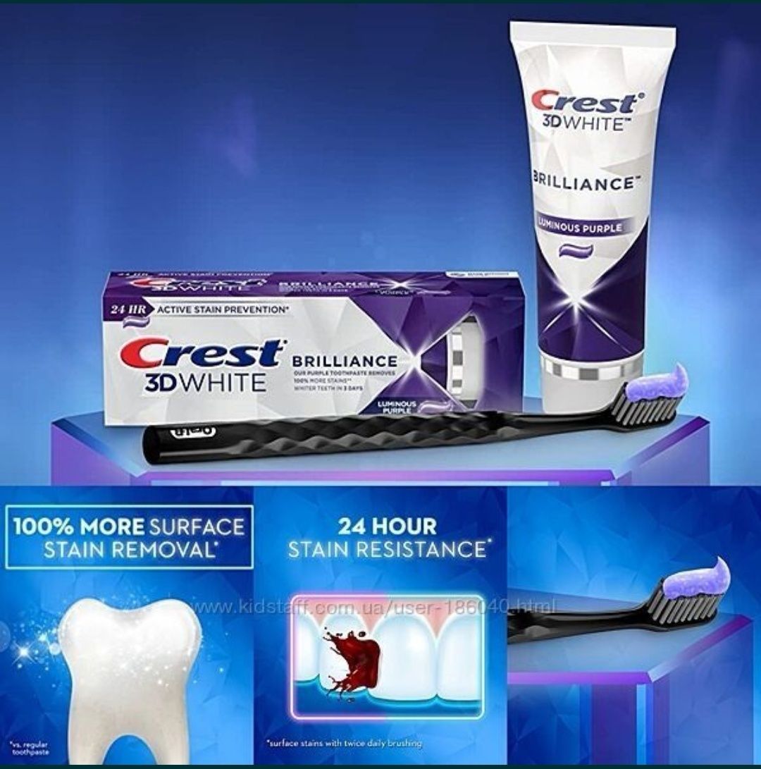 Хит Фиолетовая Супер отбеливающая зубн паста Crest 3D Brilliance LUM P