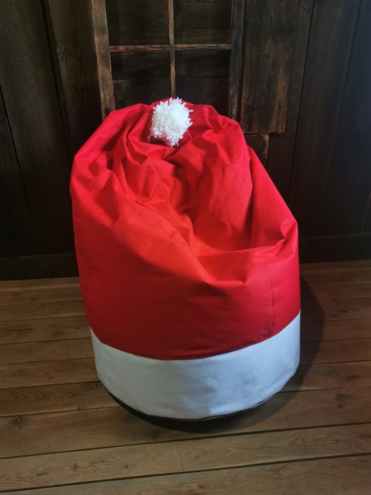 puf czapa Mikołaja Boże Narodzenie święta worek do siedzenia