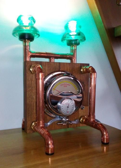 Lampa oscylometr, steampunk, loft design