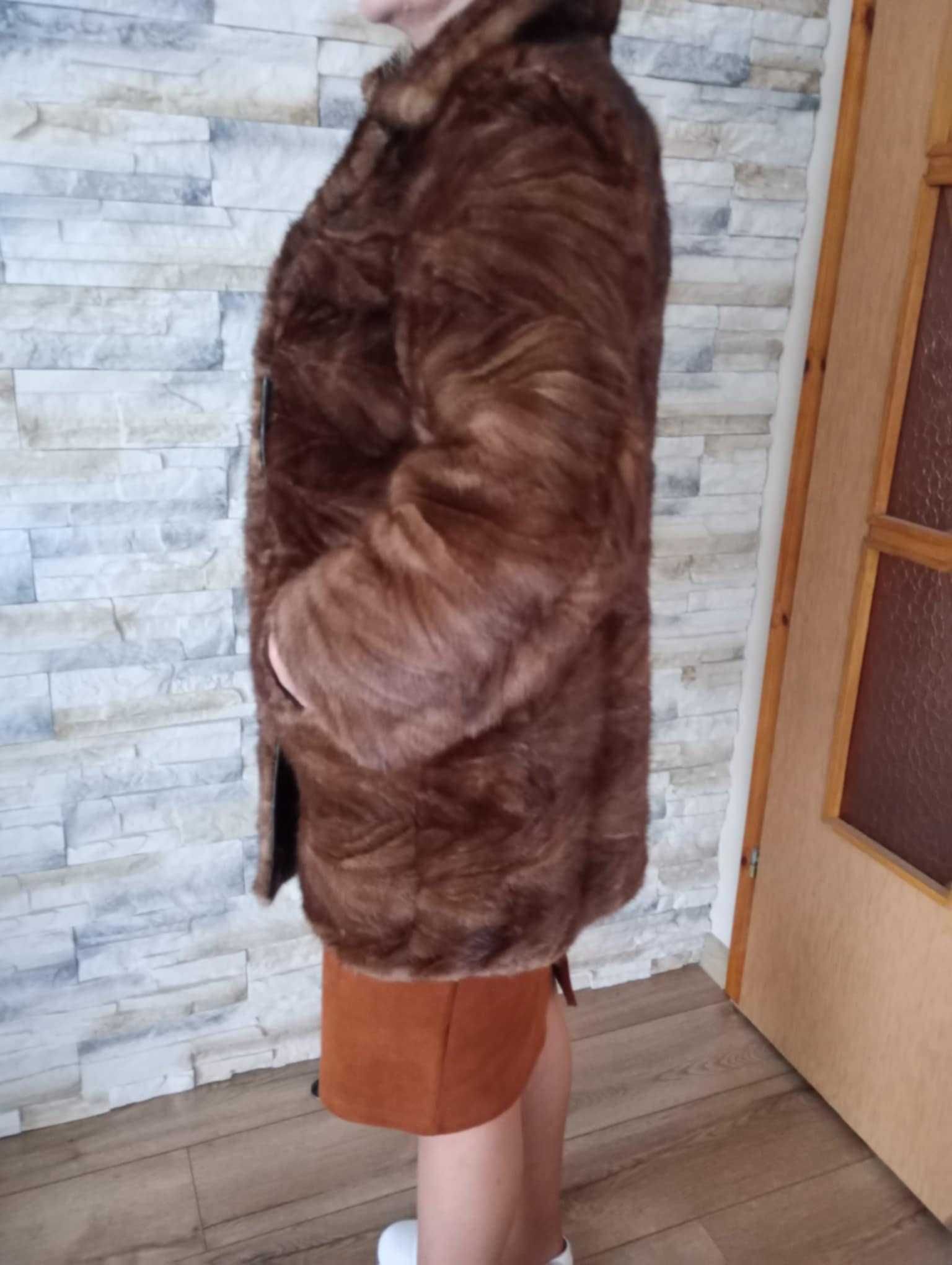 Ciepłe i piękne naturalne futro z norek w SUPER cenie R42/44