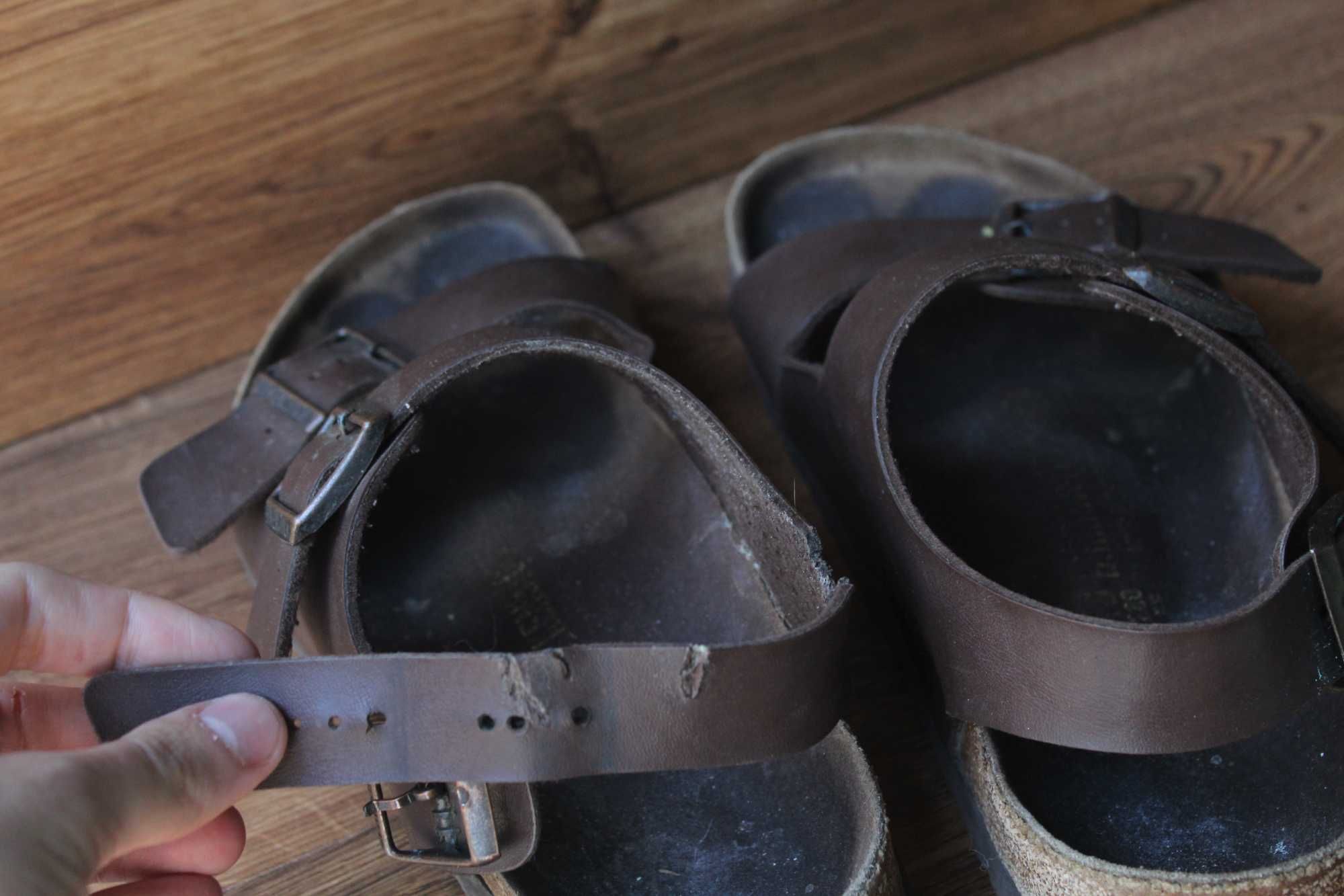 Birkenstock шкіряні сланци сандалі тапочки  розмір 42 43