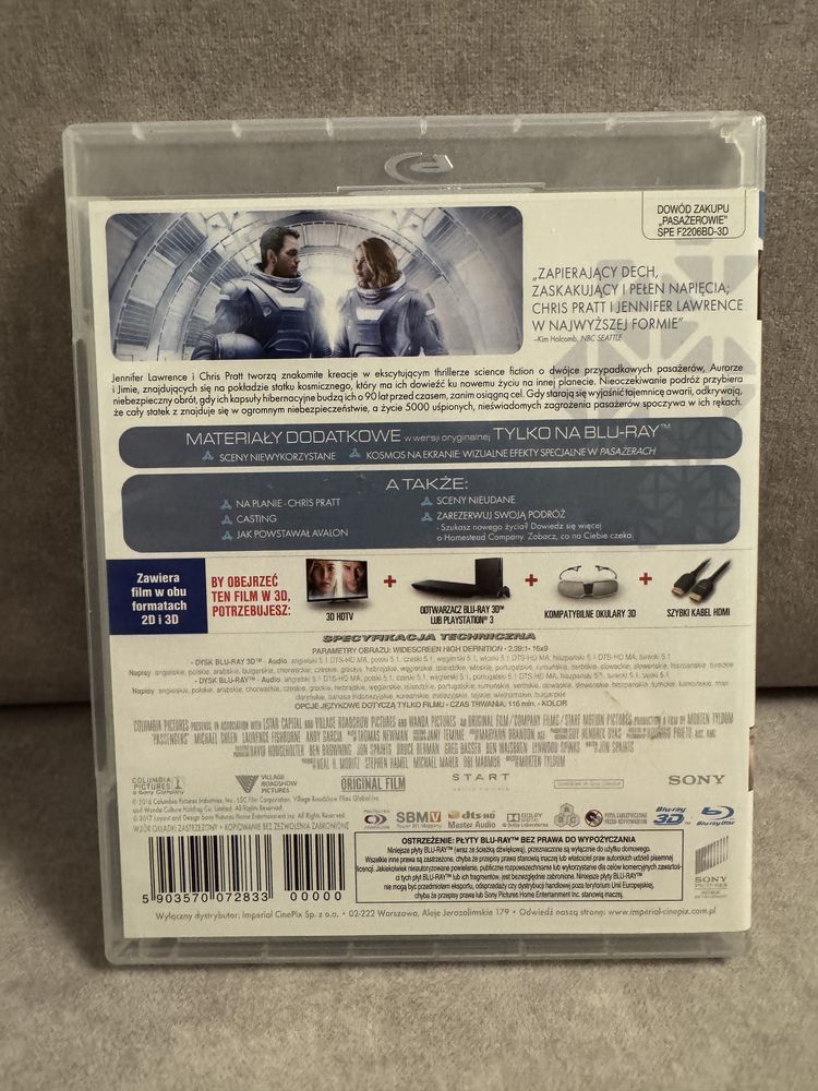 Pasażerowie 2D+3D, polskie wydanie bluray