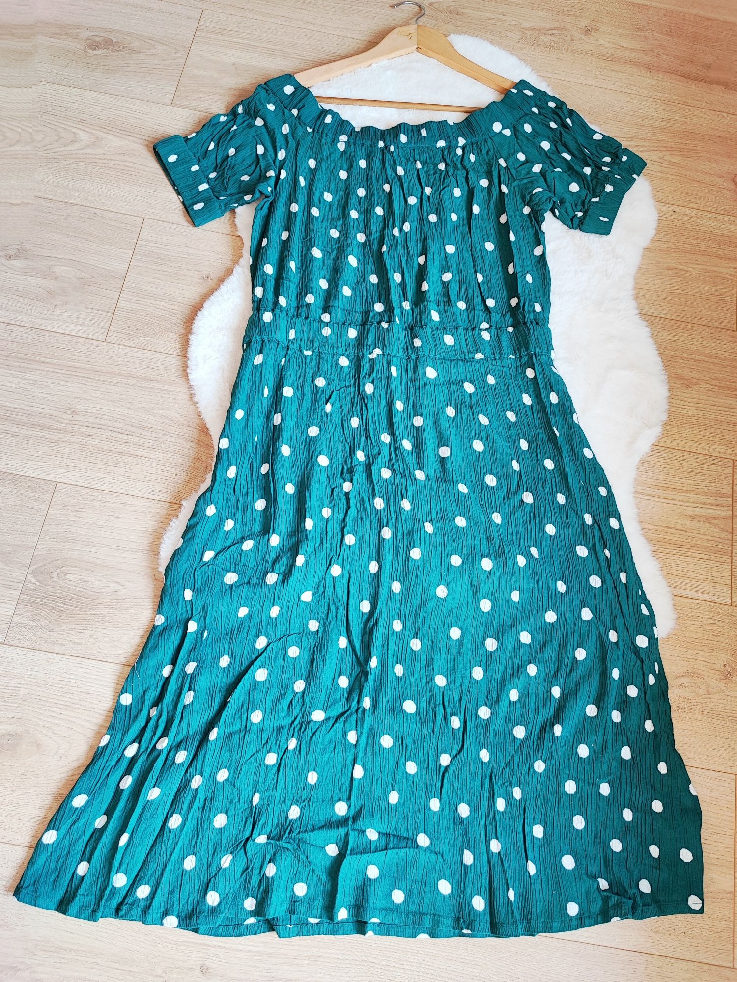 Next długa letnia sukienka w grochy XL wiskoza plus size