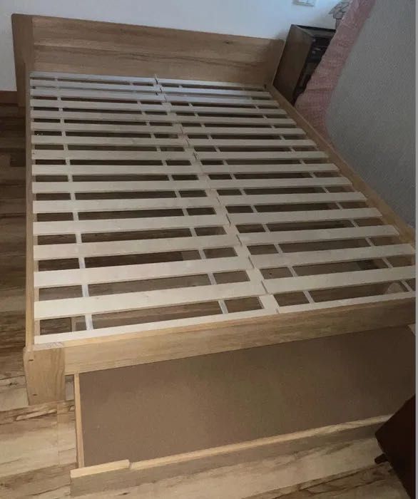 Cama La Redoute em madeira de pinho maciço claro com estrado 160x200cm