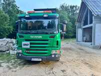 Scania P340 Bramowiec rozciągana na dwa kontenery 7m3
