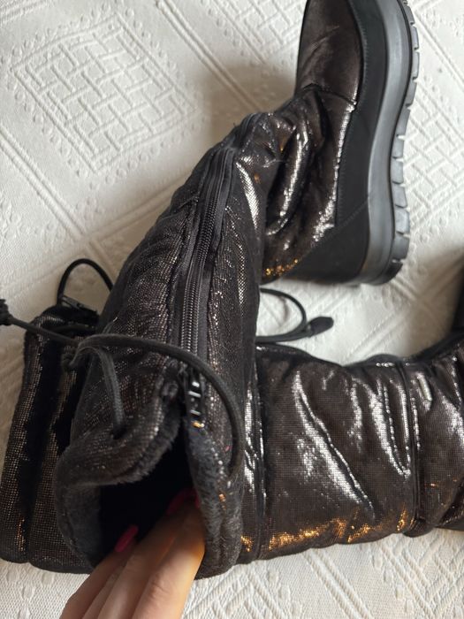 Venezia zimowe długie buty błyszczące 37