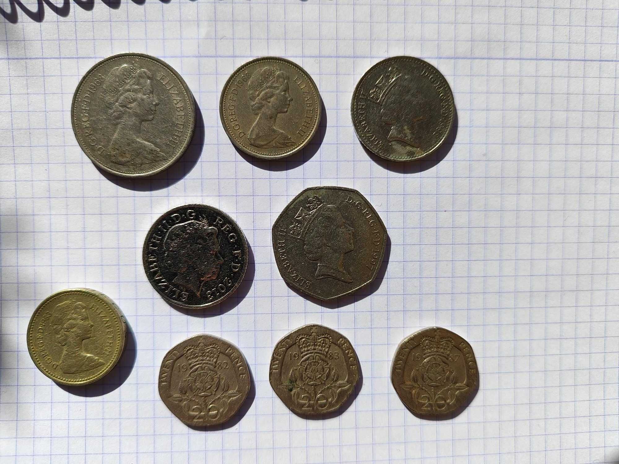 Lote de 39 moedas do Reino Unido (libras) , todas diferentes.