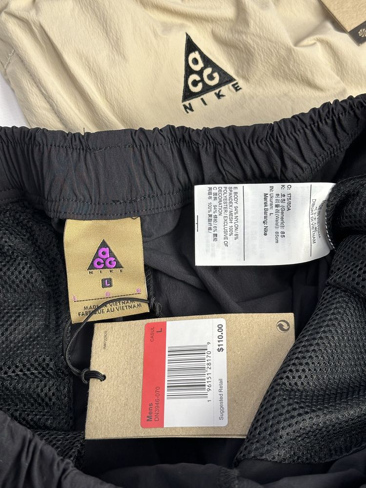 ACG Nike шорти карго чорні бежеві пісочні cargo шорты черные бежевые Л