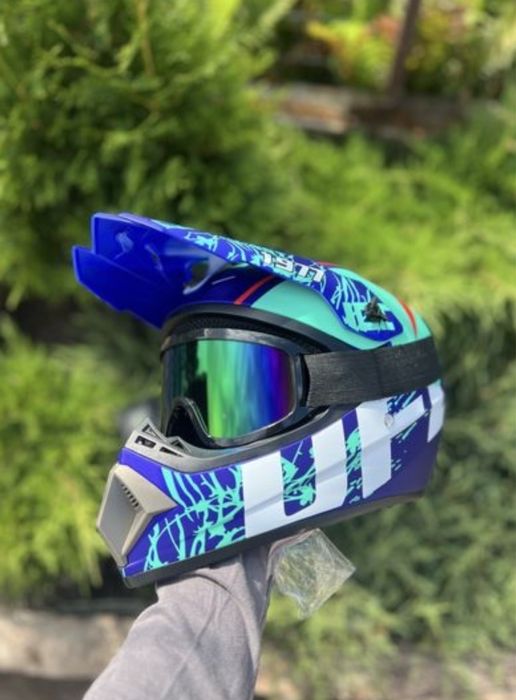 Є ВИБІР! Мотошоломи для ендуро з окулярами, Мотошлем, хард, оффроуд