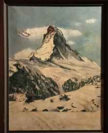 Stary obraz olejny na płótnie Góry Sygnowany Autorski Oryginał ANTYK