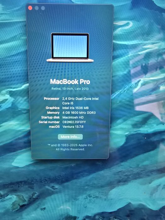 Macbook 13 A1502 super stan, sprawny