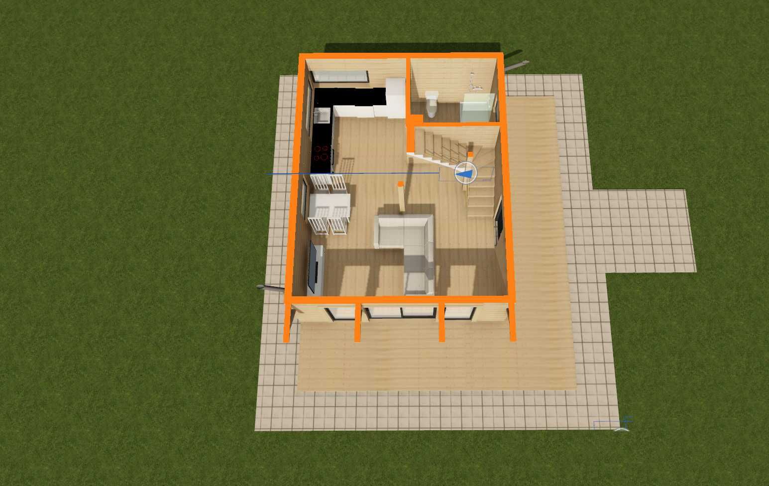 Dom całoroczny, drewniany, 90m2, taras, balkon, piętro 2 pokoje