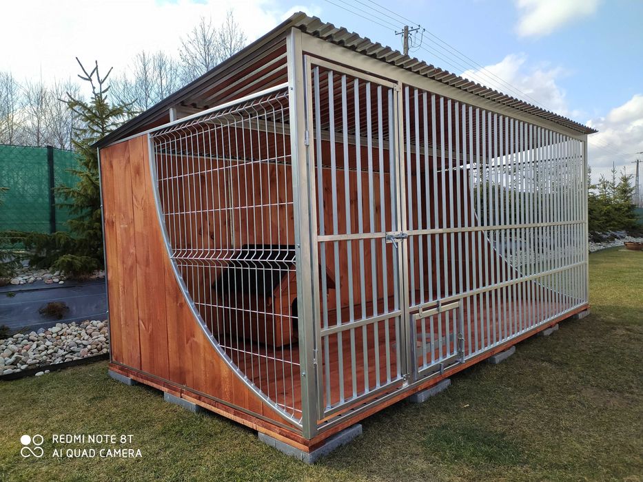 Kojec dla psa ocynkowany nowoczesny premium boki drewno "ŁEZKA" 4x2