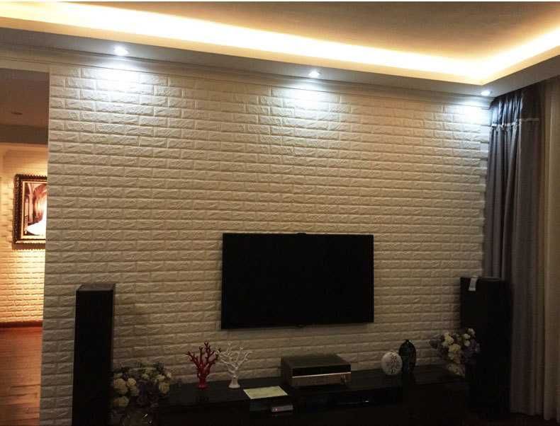 16m² autocolante imitação de tijolo branco