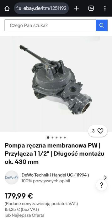 Pompa ręczna membranowa