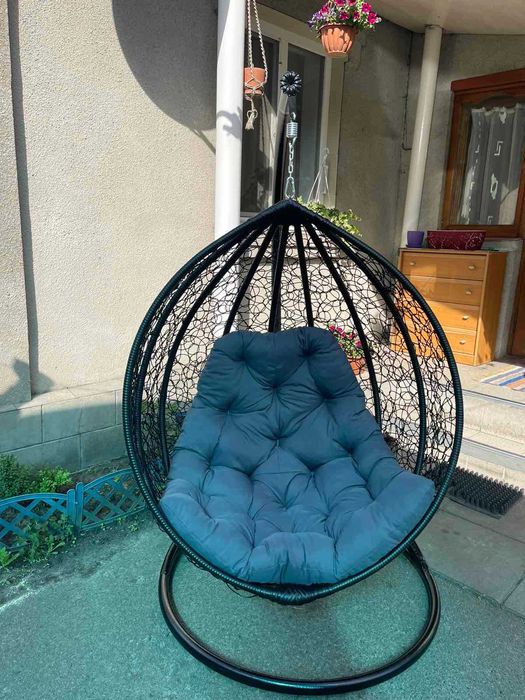 Підвісне крісло кокон велике, зі стійкою / Подвесное кресло на стойке